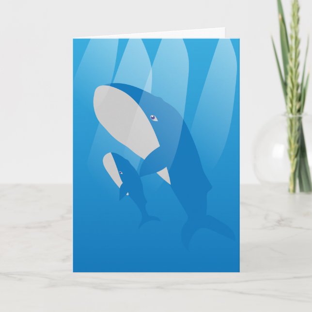 Cartão A baleia sempre te ama mãe (Frente)