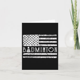 Cartão A bandeira Americana Badminton Usa Enche O Patrimô