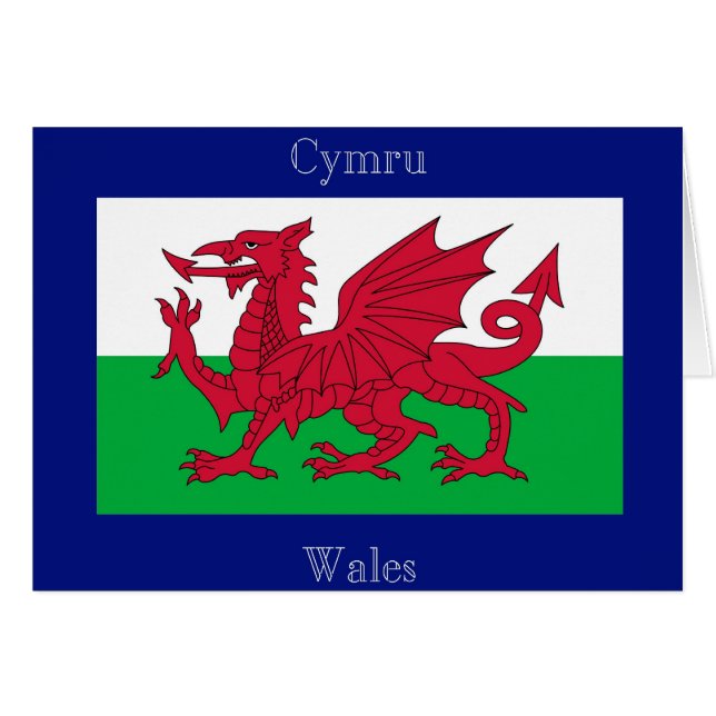 Cartão A bandeira de Wales (Frente Horizontal)