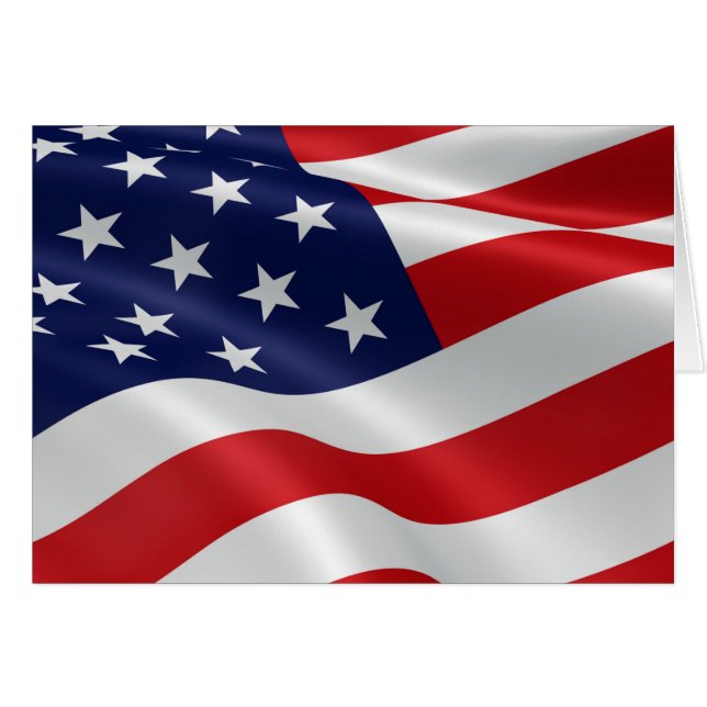 Cartão A bandeira dos Estados Unidos da América (Frente horizontal)