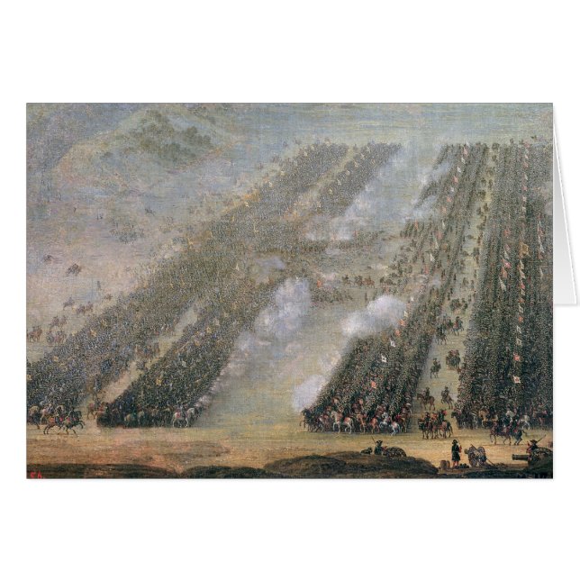 Cartão A batalha de Poltava, 1750 (Frente Horizontal)