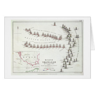 Cartão A batalha de Trafalgar, o 21 de outubro de 1805, o