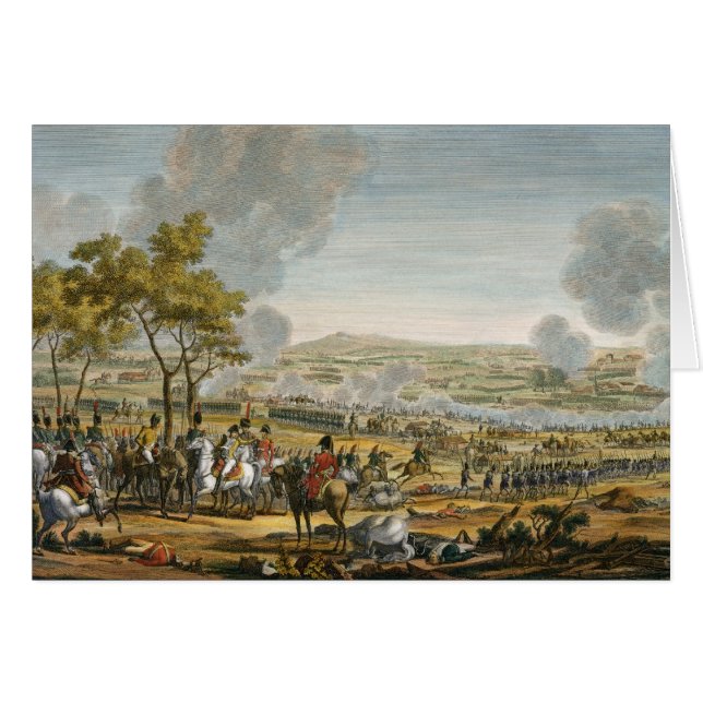 Cartão A batalha de Wagram, o 7 de julho de 1809, gravada (Frente Horizontal)