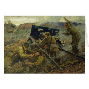 Cartão A batalha de Yelnya perto de Moscovo em 1941