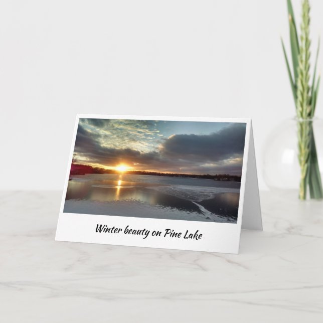Cartão A beleza do inverno no lago pine como o lago está (Frente)