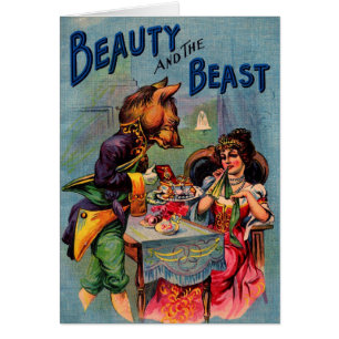 Cartão A Beleza Vintage e a Besta