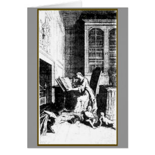 Cartão A Biblioteca da senhora