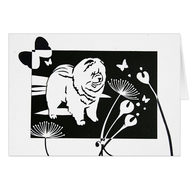 Cartão A BORBOLETA COLOCA o papercut da comida (Frente Horizontal)