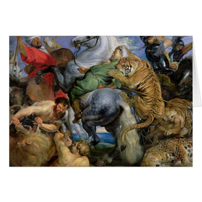 Cartão A caça do tigre, c.1616 (Frente Horizontal)