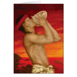 Cartão "A Call to Divine (The Conch Blower)", por Higgins