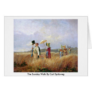 Cartão A caminhada de domingo por Carl Spitzweg