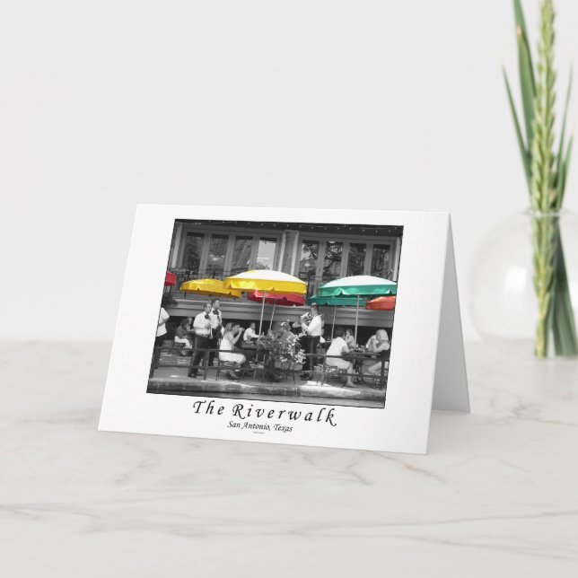 Cartão A caminhada Riverwalk em San Antonio, Texas (Frente)