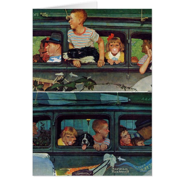 Cartão A caminho de Norman Rockwell (Frente)