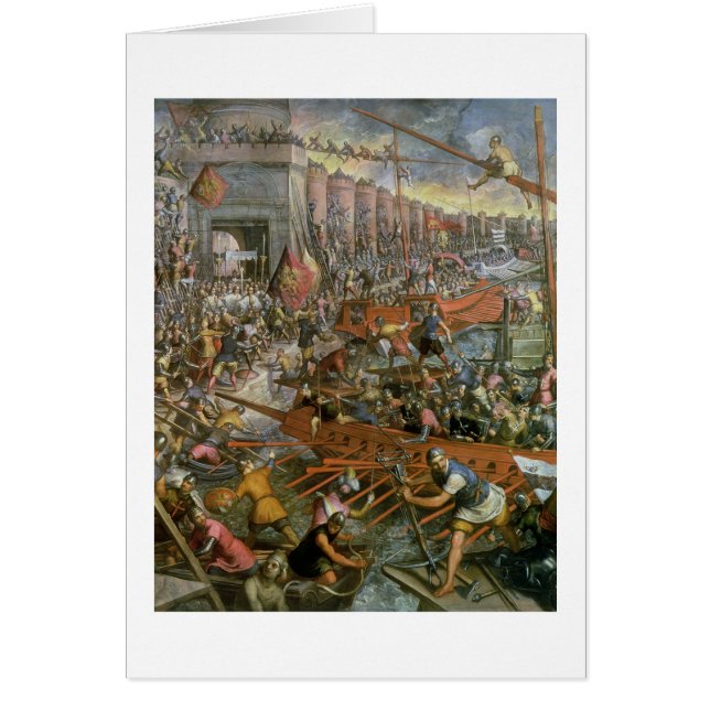Cartão A captação de Constantinople em 1204 (óleo no canv (Frente)