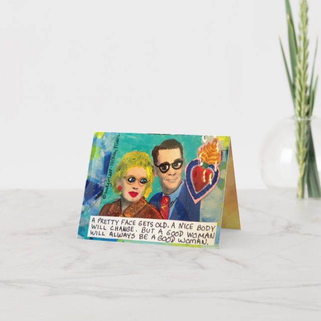 CARTÃO A CARA BONITO DE NOTECARD-A OBTEM VELHA, UM CORPO (Frente)