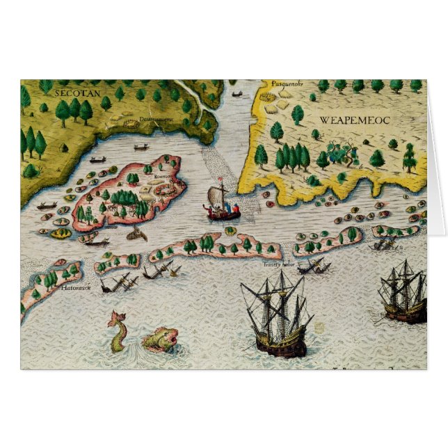 Cartão A chegada do inglês em Virgínia (Frente Horizontal)