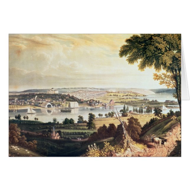 Cartão A cidade de Washington além do marinho (Frente Horizontal)