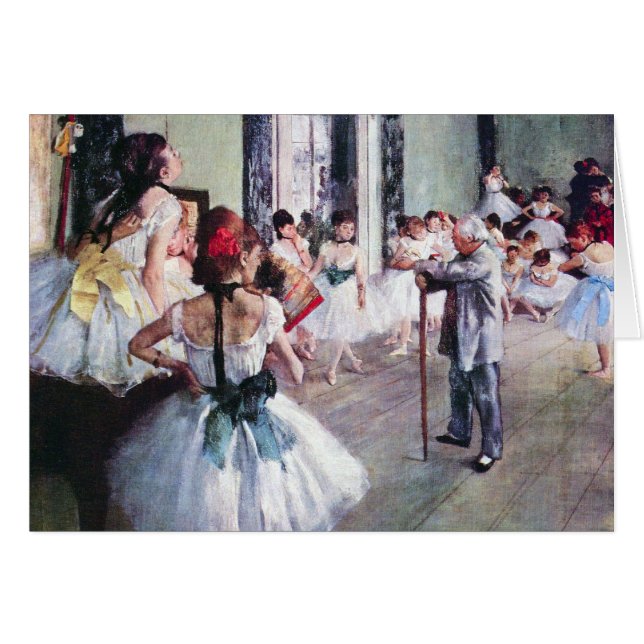 Cartão A classe de dança de Edgar Degas, Arte Balé de Vin (Frente Horizontal)