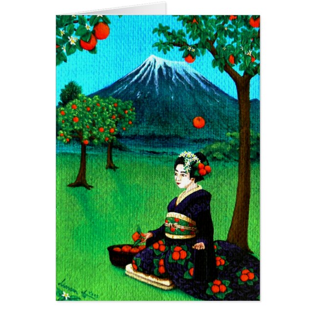 Cartão "A colheita alaranjada " (Frente)