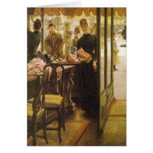 Cartão A Compra Rapariga de James Tissot, Victorian Fine