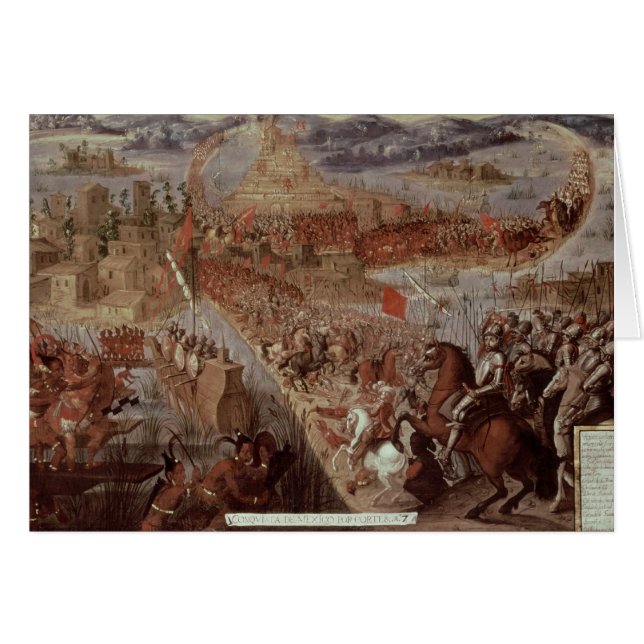 Cartão A conquista de Tenochtitlan (Frente Horizontal)