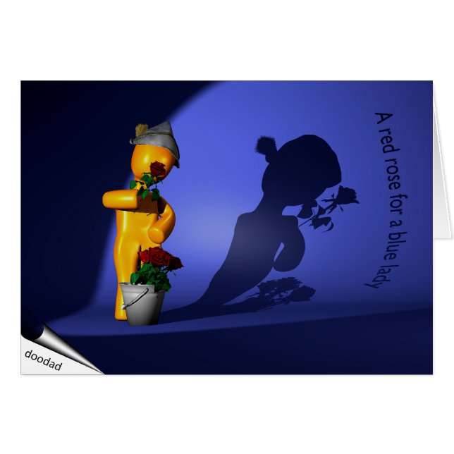 Cartão A conversas rose for a lady blue (Frente Horizontal)