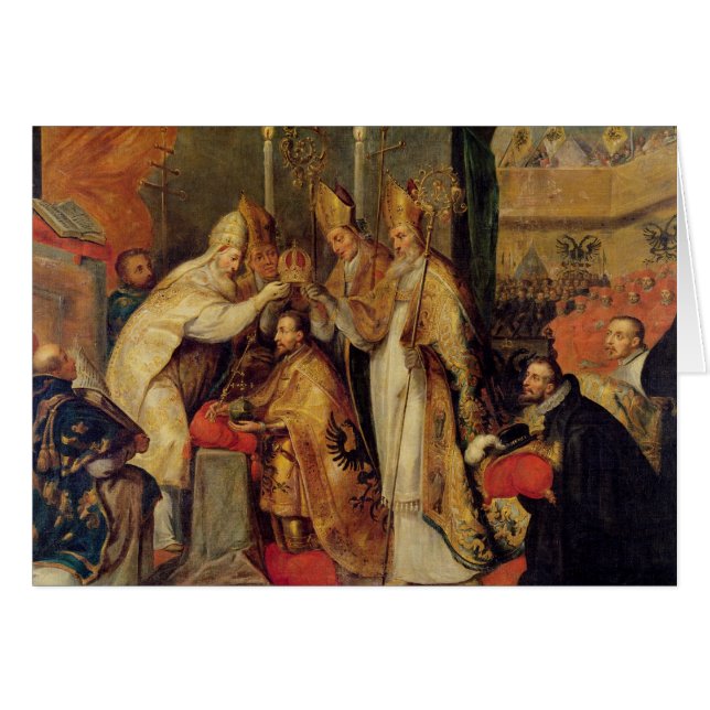 Cartão A coroação do imperador romano santamente de (Frente Horizontal)
