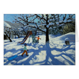 Cartão A corrediça no inverno Bourg St Moritz