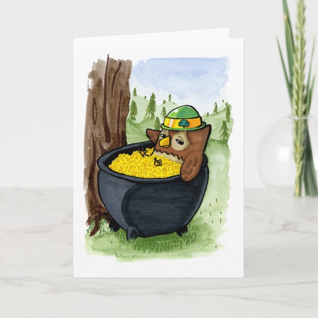 Cartão A coruja de St Patrick (Frente)