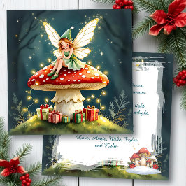 Cartão A Cottage Core Christmas Fairy Mushroom Custom