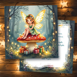 Cartão A Cottage Core Christmas Fairy Personalized