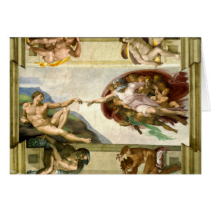 Cartão A criação de Adam por belas artes de Michelangel