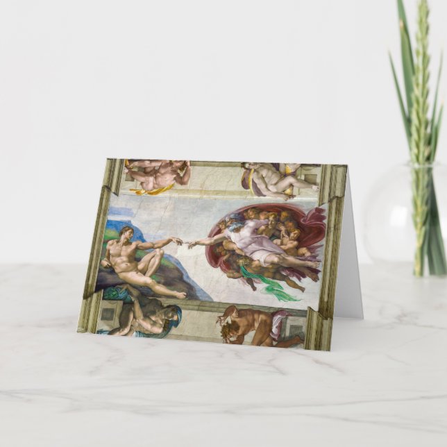 Cartão A Criação de Adão | Michelangelo | (Frente)