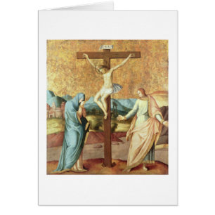 Cartão A crucificação com o Virgin e o St John o Ev