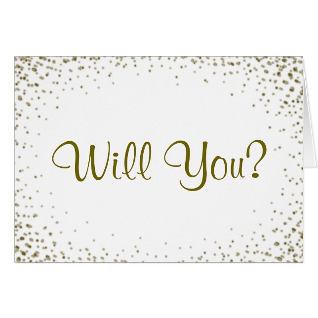 Cartão A dama de honra Dourado dos confetes convida (Frente Horizontal)