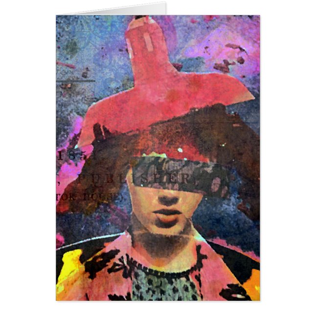 Cartão A Dama do Chapéu Lampshade (Frente)