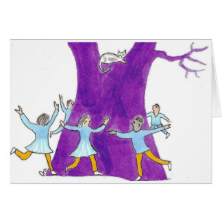Cartão A dança até a árvore diz a parada!