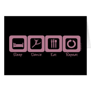 Cartão A dança do sono come a repetição