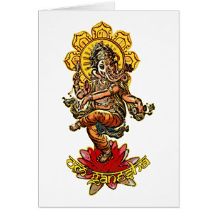 Cartão A DANÇA GANESHA faz seu próprio fundo