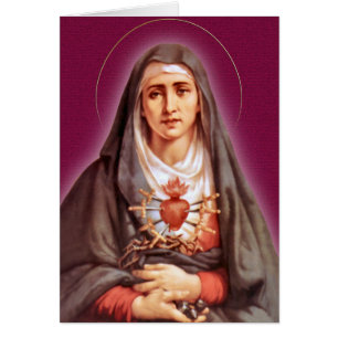 Cartão A devoção de sete amarguras a Virgem Maria
