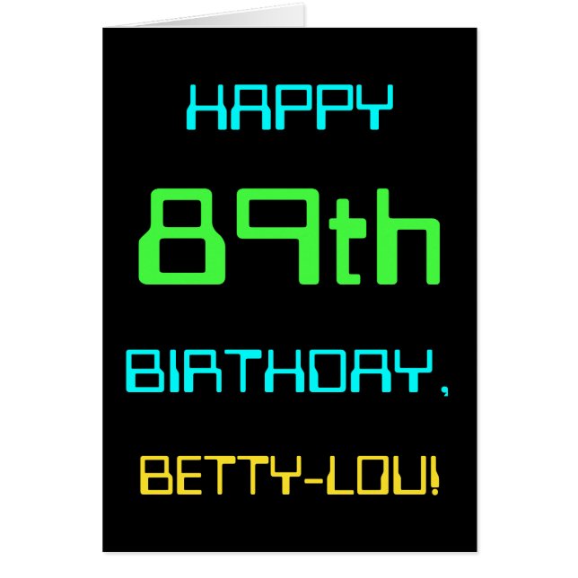 Cartão A divertida computação digital ameaçou o 89º anive (Frente)