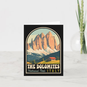 Cartão A Dolomites Itália Pica A Subir A Ciclismo De Pist