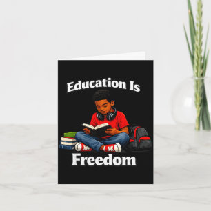 Cartão A educação é liberdade lendo design história negra