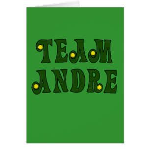 Cartão A EQUIPE ANDRE com tênis detalha o camiseta
