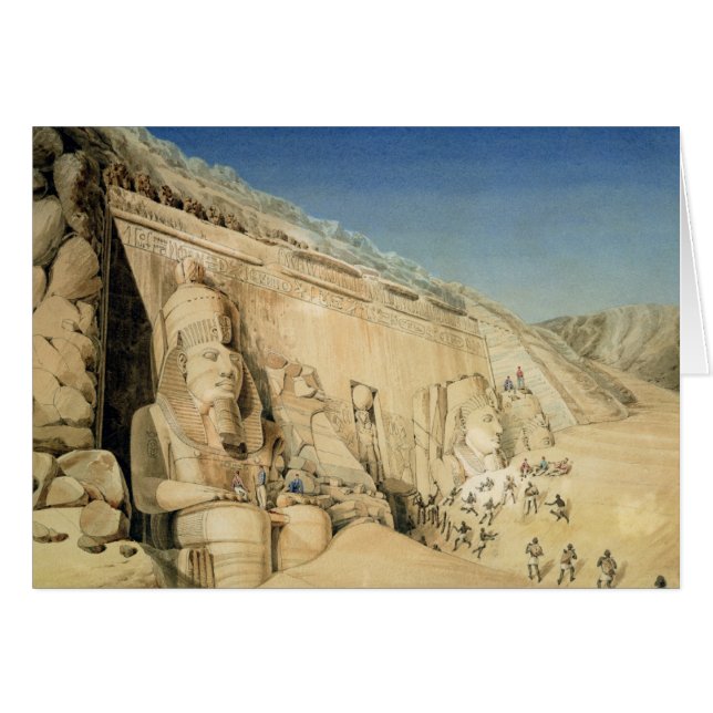 Cartão A escavação do grande templo de Ramesses II, (Frente Horizontal)