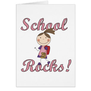 Cartão A escola fêmea balança o camiseta e os presentes