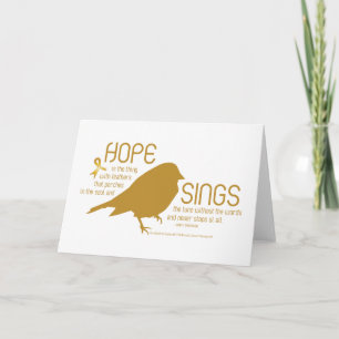 Cartão A esperança canta o ouro