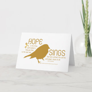Cartão A esperança canta o ouro