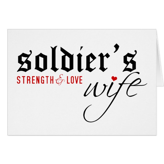 Cartão A esposa do soldado: Stength & amor (Frente Horizontal)