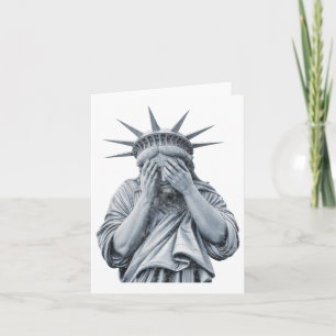 Cartão A Estátua Americana Da Liberdade Chora Homens Engr